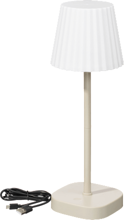 Outdoor-Tischlampe mit LED, beige/weiß (34,5 cm) keine Marke