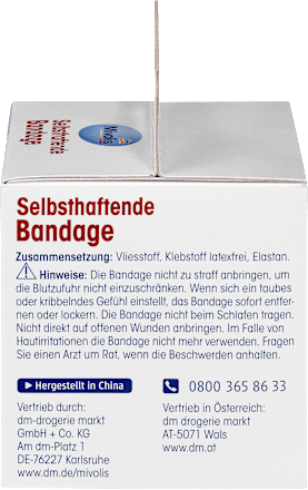 Selbsthaftende Bandage, 6 cm x 5 m (gedehnt), 1 Rolle Mivolis
