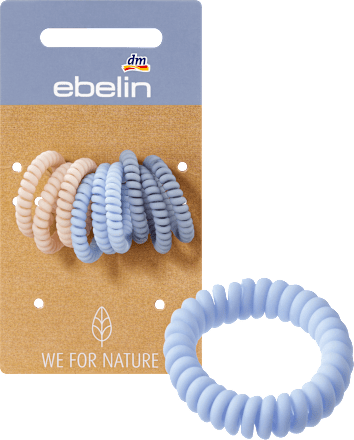 Spiralhaargummis Recycling blau, beige ebelin
