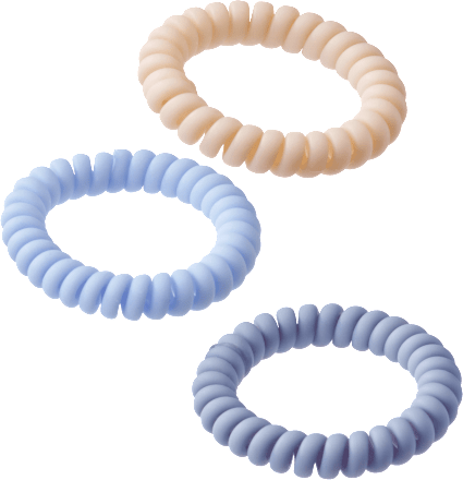 Spiralhaargummis Recycling blau, beige ebelin