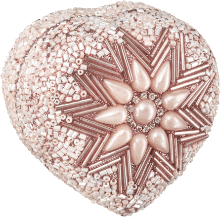 Schmuckbox mit Perlen und Pailetten Herzform  Dekorieren & Einrichten