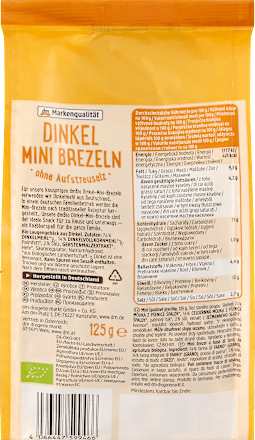 Mini brezel BIO al farro senza granelli di sale dmBio