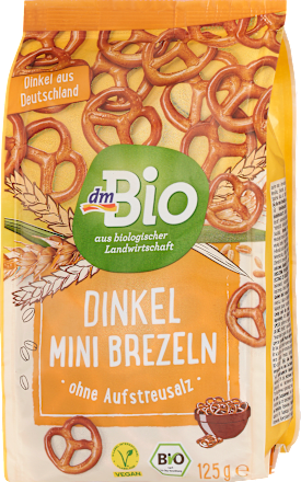 Mini brezel BIO al farro senza granelli di sale dmBio