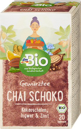 Bio mešanica zeliščnega in začimbnega čaja Chai Schoko (20 x 2 g) dmBio