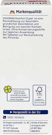 Peroxidlösung Komfort Super für weiche Kontaktlinsen, mit Kontaktlinsenbehälter   VISIOMAX