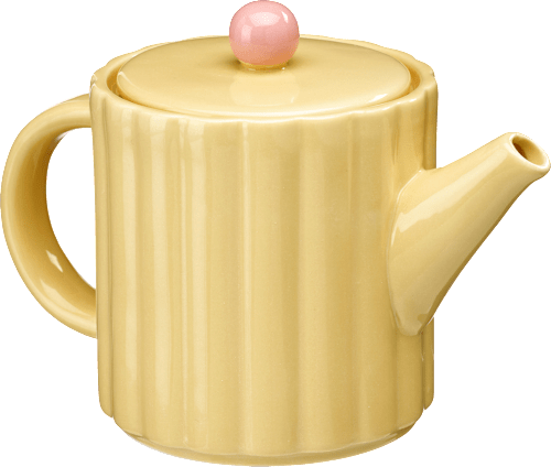 Teekanne aus Keramik, gelb/rosa Dekorieren & Einrichten