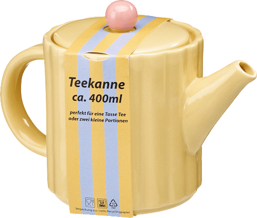 Teekanne aus Keramik, gelb/rosa Dekorieren & Einrichten