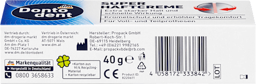 Haftcreme Super extra starker Halt Dontodent