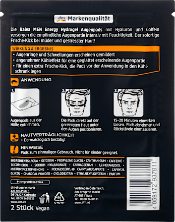 Augenpads Energy Hydrogel  (1 Paar) Balea MEN