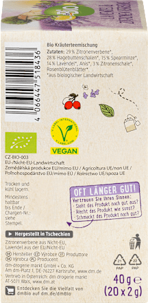 Čaj – lavanda i verbena, 20 vrećica dmBio