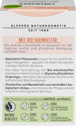 Seifenstück Cremeseife Sheabutter, Mandelmilch alverde NATURKOSMETIK