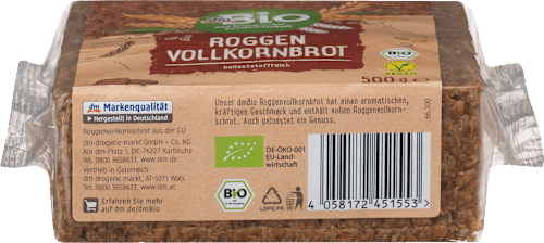 Brot, Roggen Vollkorn dmBio
