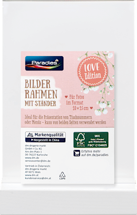 Rahmen mit Ständer 10x15 cm weiß Paradies