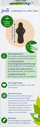 Waschbare Binde schwarz Nacht nature Jessa