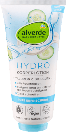 Testápoló lotion Hydro, hialuronnal és bio uborkával alverde NATURKOSMETIK