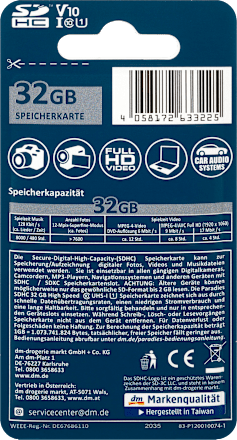 Memorijska kartica 32 GB Paradies