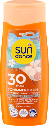 Слънцезащитно мляко с блясък и тропически аромат SPF 30 sundance