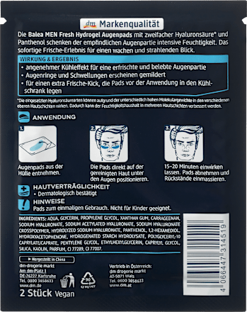 MEN jastučići za predeo oko očiju FRESH Balea MEN