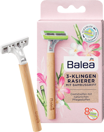3-Klingen Rasierer mit Bambusgriff Balea