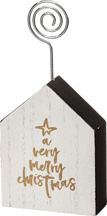 Kartenhalter, Holzhaus, schwarz-weiß-gold Dekorieren & Einrichten