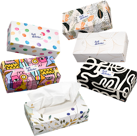 Taschentücher Box Design Soft&Sicher