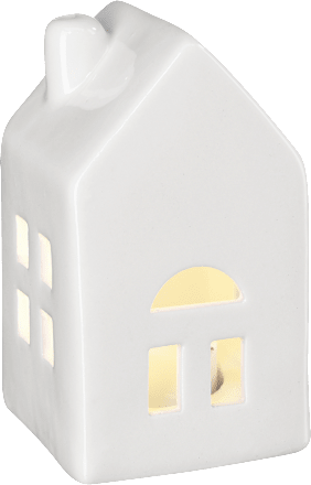 Porzellanhaus mit LED weiß  Dekorieren & Einrichten