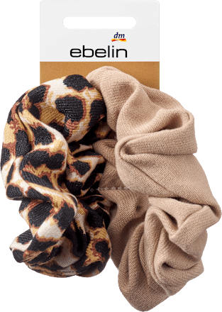 Scrunchies Leo-Print, beige ebelin