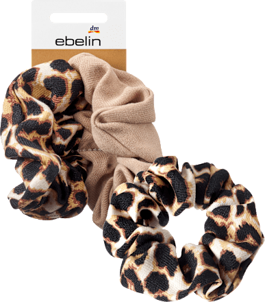 Scrunchies Leo-Print, beige ebelin