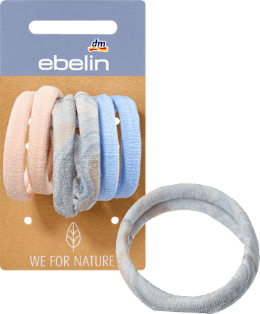 Haargummis mit Recyclingmaterial blau, beige ebelin