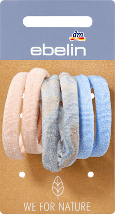Haargummis mit Recyclingmaterial blau, beige ebelin