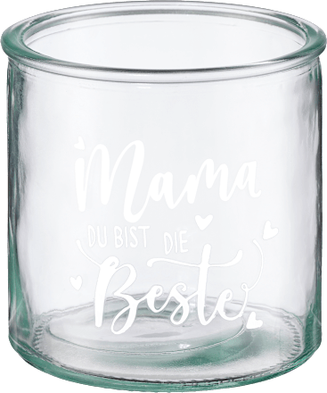 Kerzenhalter aus Glas "Mama DU BIST DIE Beste", klar Dekorieren & Einrichten