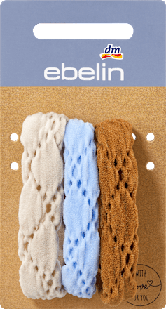 Haargummis mit Lochmuster beige, blau, braun ebelin