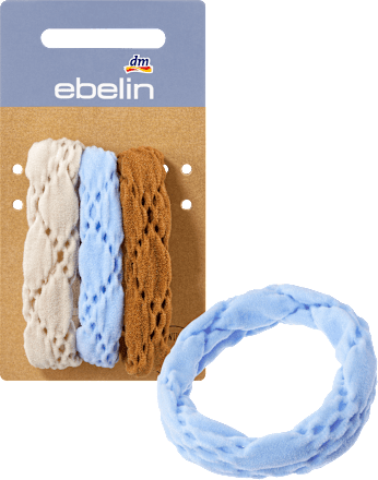 Haargummis mit Lochmuster beige, blau, braun ebelin