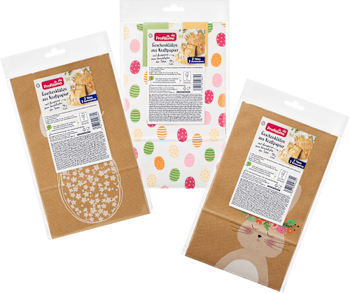 Geschenktüten aus Kraftpapier Ostern, midi, mit Accessoires Profissimo