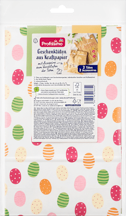 Geschenktüten aus Kraftpapier Ostern, midi, mit Accessoires Profissimo