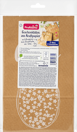 Geschenktüten aus Kraftpapier Ostern, midi, mit Accessoires Profissimo