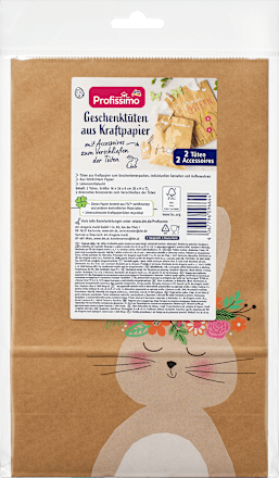 Geschenktüten aus Kraftpapier Ostern, midi, mit Accessoires Profissimo