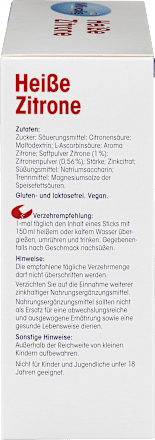 Heißgetränk, Heiße Zitrone (20 Sticks) Mivolis
