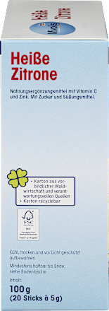 Heißgetränk, Heiße Zitrone (20 Sticks) Mivolis