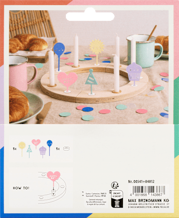 Geburtstagskranz-Stecker-Set aus Acryl 5tlg, Pastell  Dekorieren & Einrichten