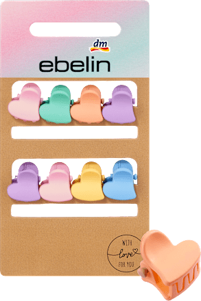 Mini Haarclips Herzform bunt ebelin