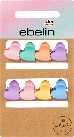 Mini Haarclips Herzform bunt ebelin