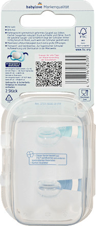 Schnuller Air Silikon symmetrisch, blau, ab 16 Monate babylove