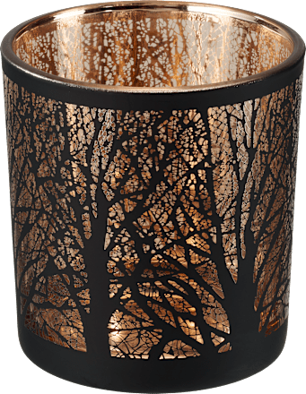 Glaskerzenhalter Bäume, schwarz-rosé (8 cm) Dekorieren & Einrichten