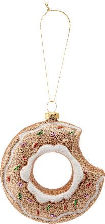 Donut aus Kunststoff, braun beglittert Dekorieren & Einrichten