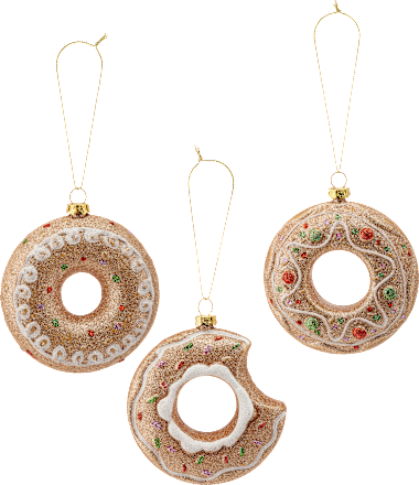 Donut aus Kunststoff, braun beglittert Dekorieren & Einrichten