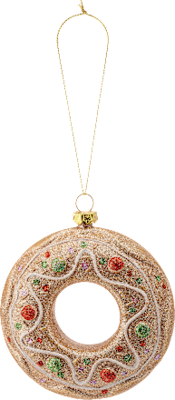 Donut aus Kunststoff, braun beglittert Dekorieren & Einrichten