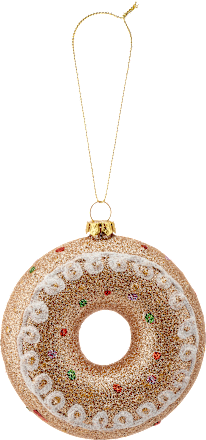 Donut aus Kunststoff, braun beglittert Dekorieren & Einrichten