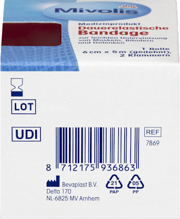 Trajno elastični zavoj, više vrsta Mivolis