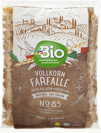 Nudeln, Farfalle aus Vollkorn, Vollkorn-Hartweizen dmBio